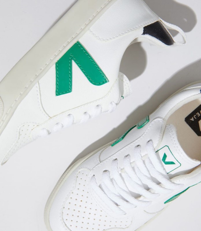 Veja V-10 Laces Cwl White Emeraude Black Australia