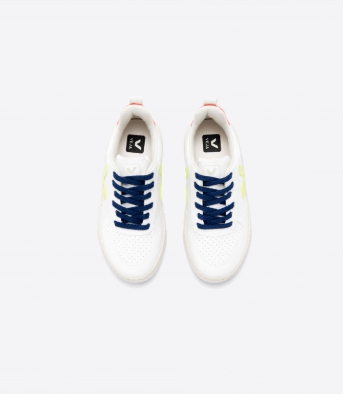 Veja V-10 Laces Cwl White Jaune Fluo Orange Fluo Australia