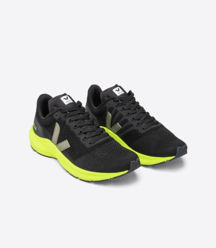 Veja Marlin Lt V Knit Black Kaki Jaune Fluo Australia