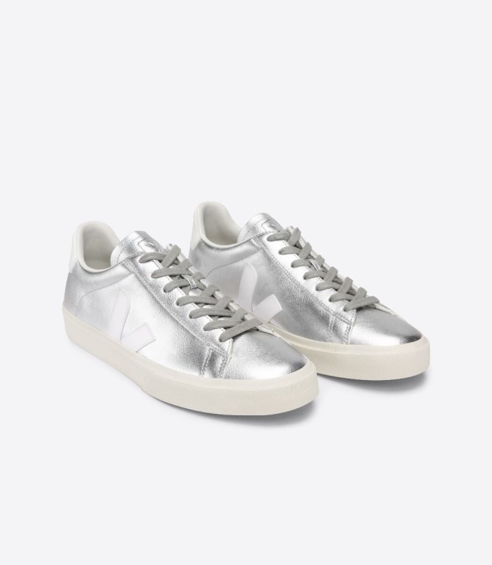 Chromefree Leather Silver White Series Veja Australia