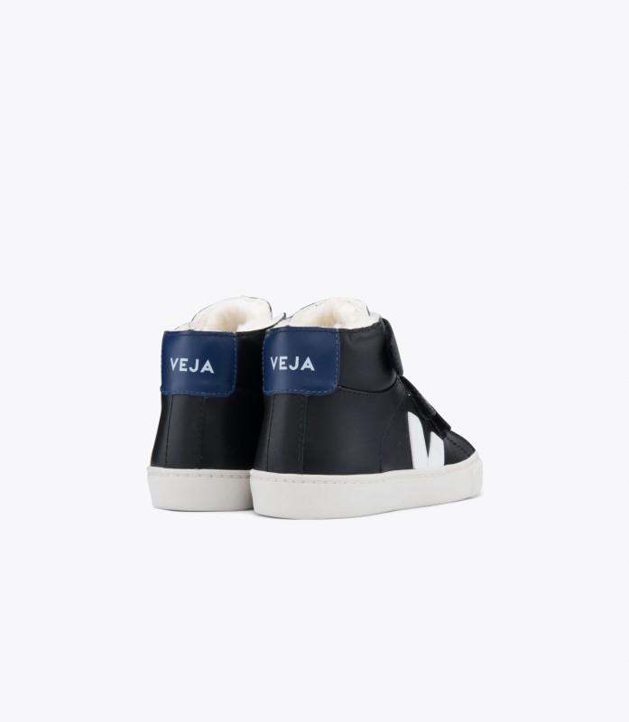 Mid Fured Leather Black Cobalt Collection Veja Australia