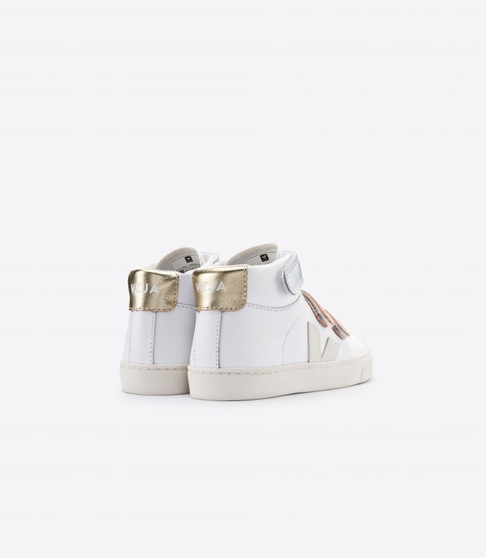 Mid Straps Leather White Shiny Veja Original Australia
