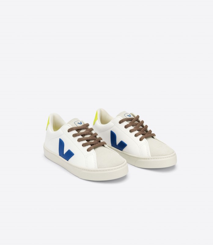 Laces Chromefree Leather White Indigo Jaune Fluo Series Veja Australia