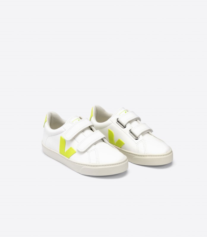 Veja Series Chromefree Leather White Jaune Fluo Australia