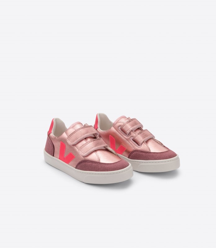 Veja Chromefree Leather Nacre Rose Fluo Collection Australia
