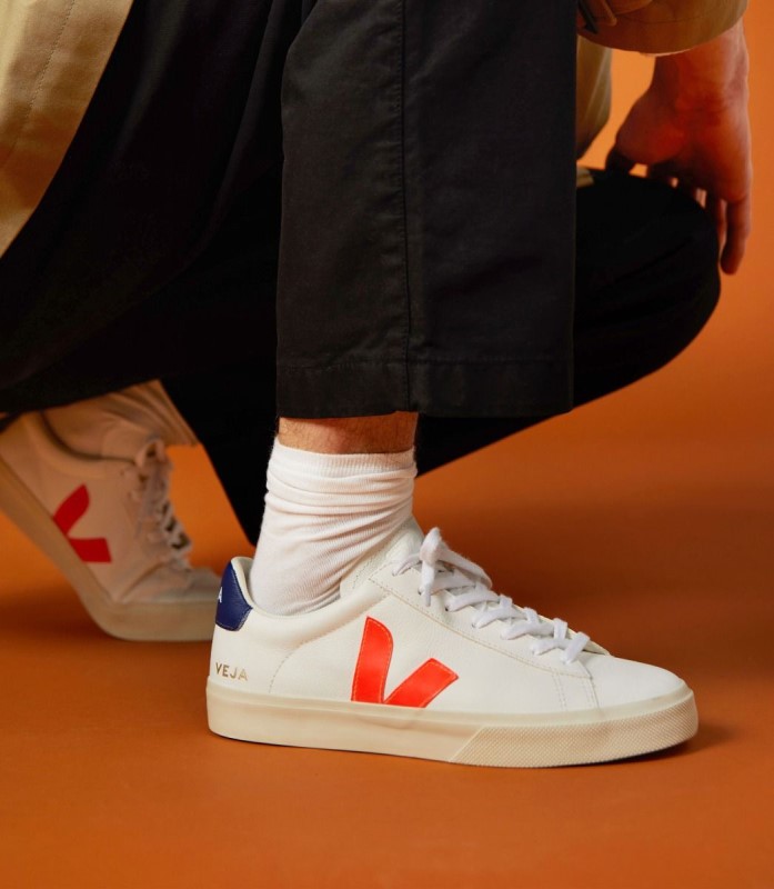 Collection Veja Chromefree Leather White Orange Fluo Australia