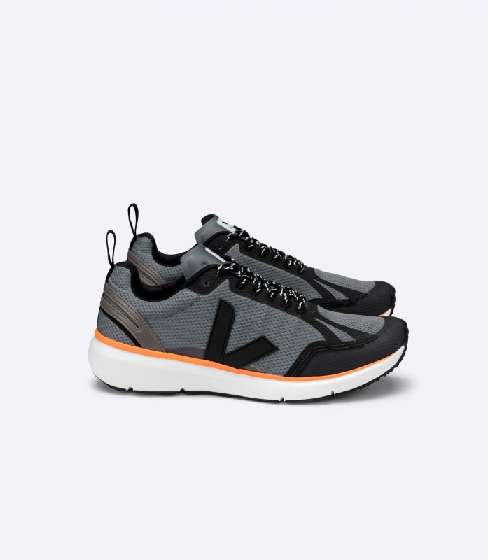 Veja 2 Alveomesh Concrete Black Neon Orange Australia