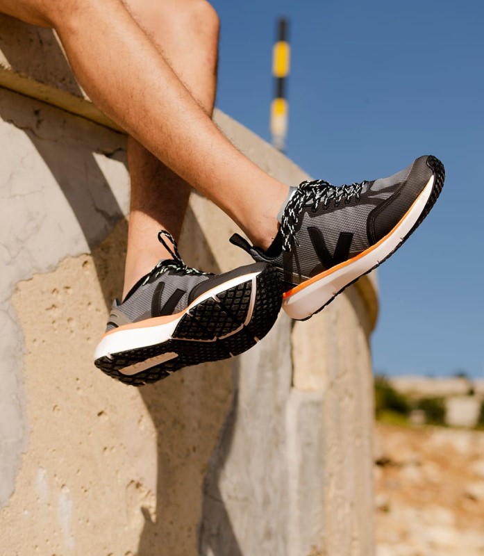 Veja 2 Alveomesh Concrete Black Neon Orange Australia