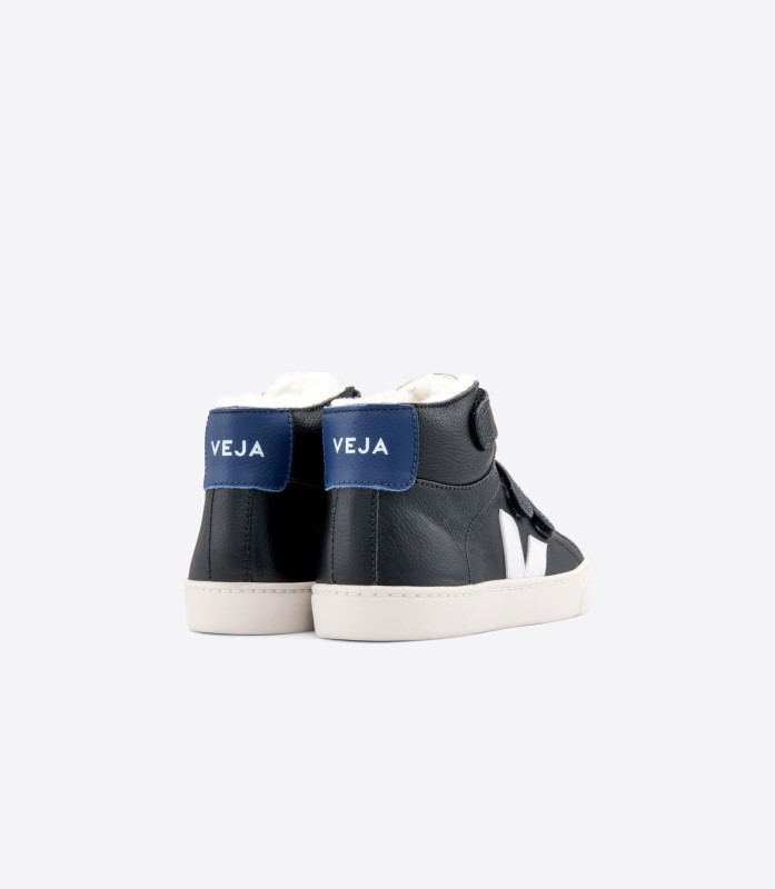 Mid Fured Chromefree Leather Black White Cobalt Veja Australia