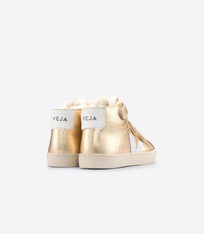 Mid Fured Leather Platine White Collection Veja Australia