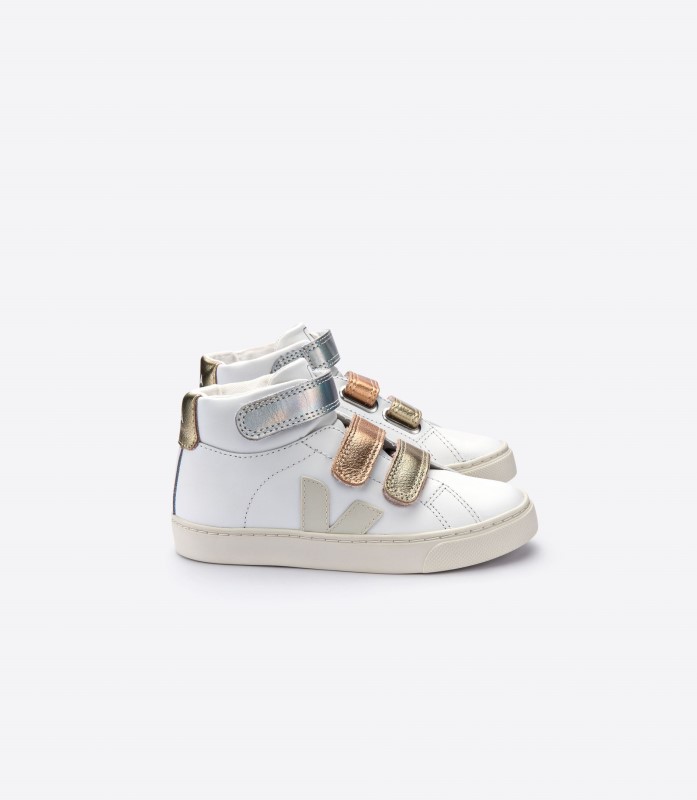 Mid Straps Leather White Shiny Veja Series Australia
