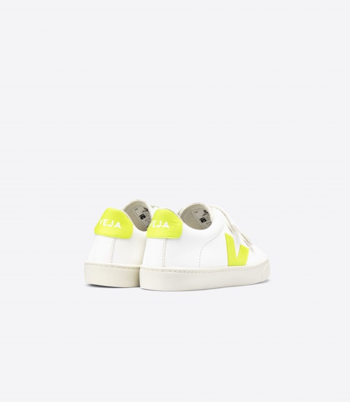 Perfect Chromefree Leather White Jaune Fluo Veja Australia
