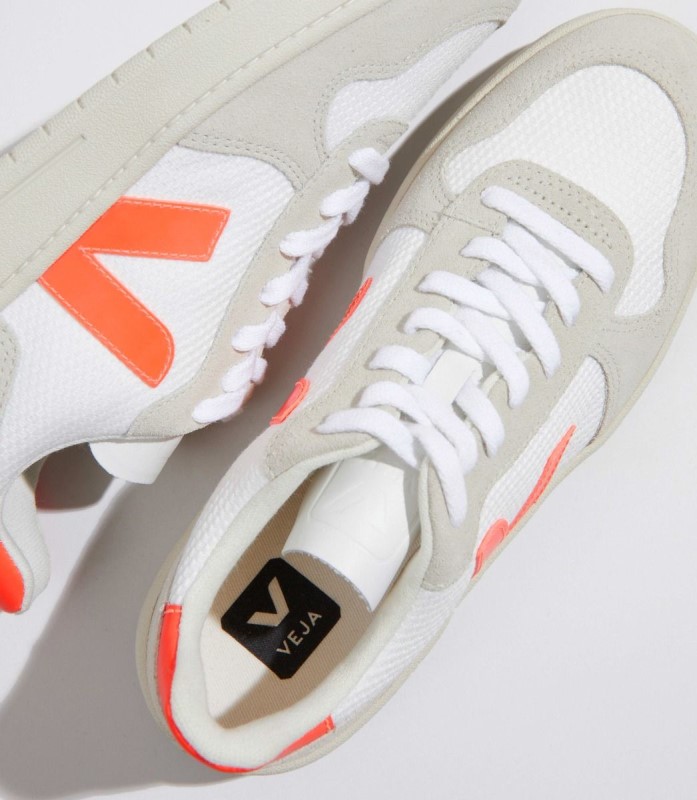 B-Mesh White Natural Orange Fluo Special Veja Australia