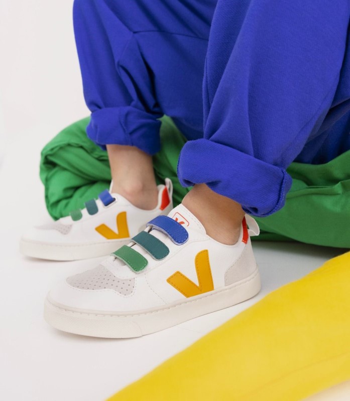 Veja Series Chromefree Leather Multico White Ouro Australia