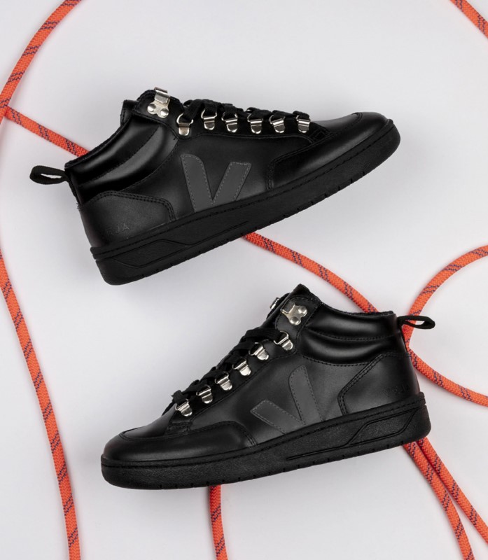 Leather Black Grafite Black Sole Veja Australia
