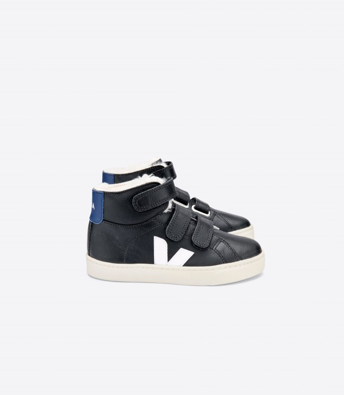 Mid Fured Chromefree Leather Black White Cobalt Veja Collection Australia