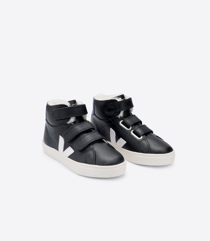 Mid Fured Chromefree Leather Black White Cobalt Veja Collection Australia