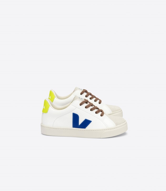 Laces Chromefree Leather White Indigo Jaune Fluo Collection Veja Australia