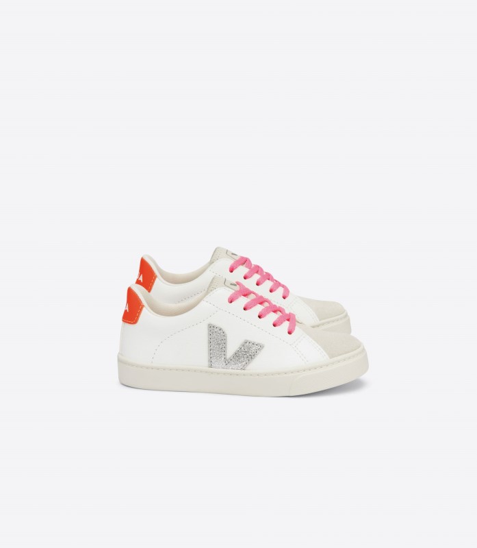 Laces Chromefree White Silver Orange Fluo Premium Veja Australia