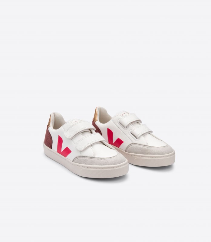 Perfect Chromefree Leather White Multico Dried Petal Veja Australia
