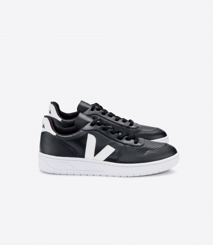 Veja Premium Leather Black White White-Sole Australia