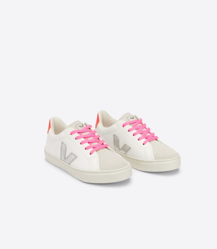 Laces Chromefree Leather White Silver Orange Fluo Veja Special Australia
