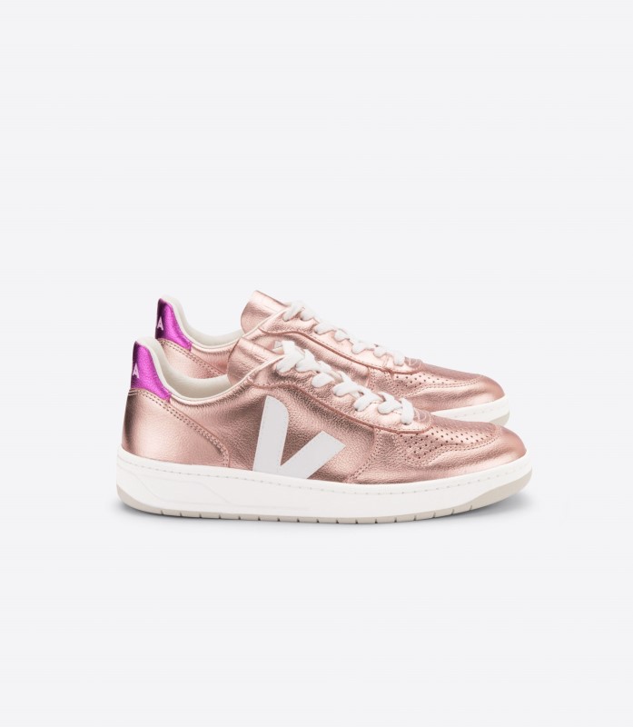 Leather Nacre White Fushia Veja Series Australia