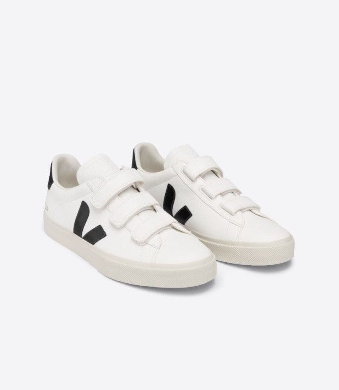 Veja Recife Chromefree Leather White Black Australia