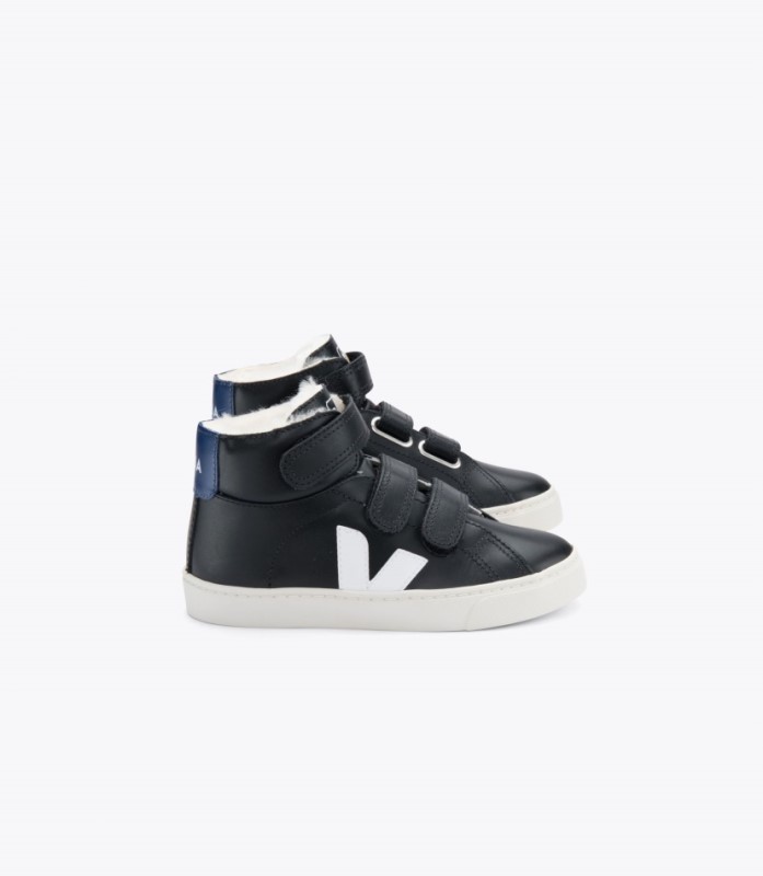 Veja Esplar Mid Fured Leather Black Cobalt Australia