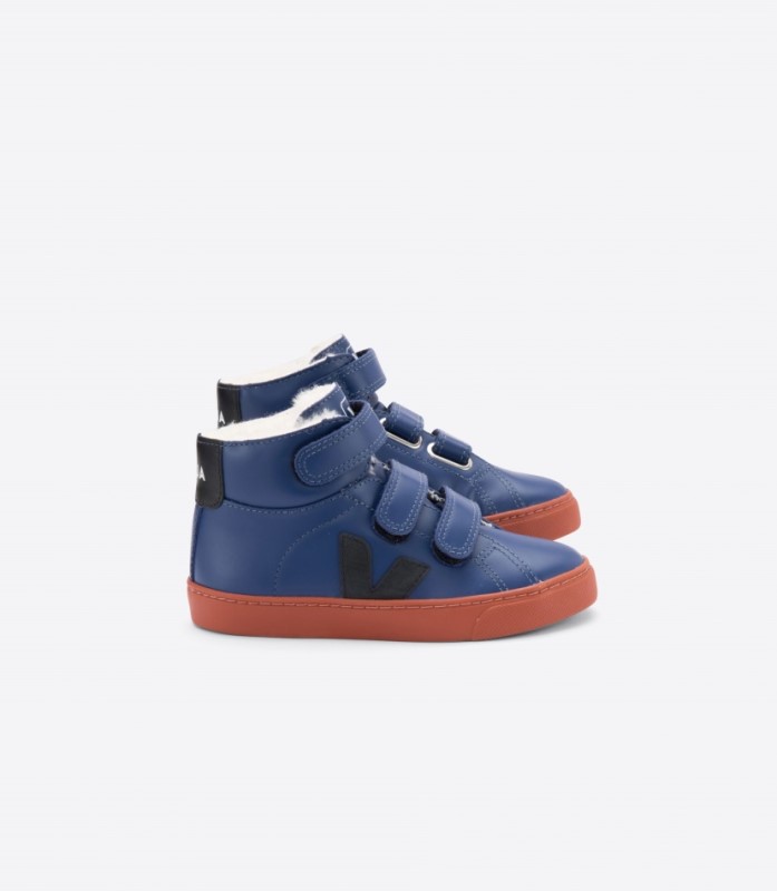 Veja Esplar Mid Fured Leather Cobalt Rust Australia