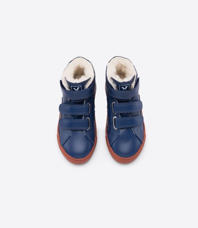 Veja Esplar Mid Fured Leather Cobalt Rust Australia