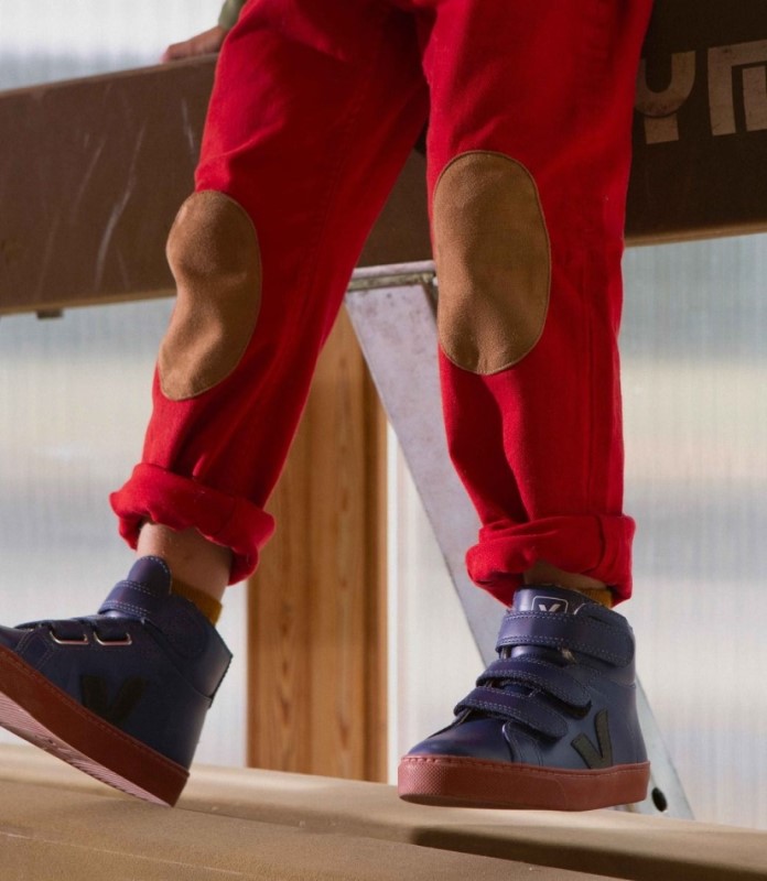 Veja Esplar Mid Fured Leather Cobalt Rust Australia