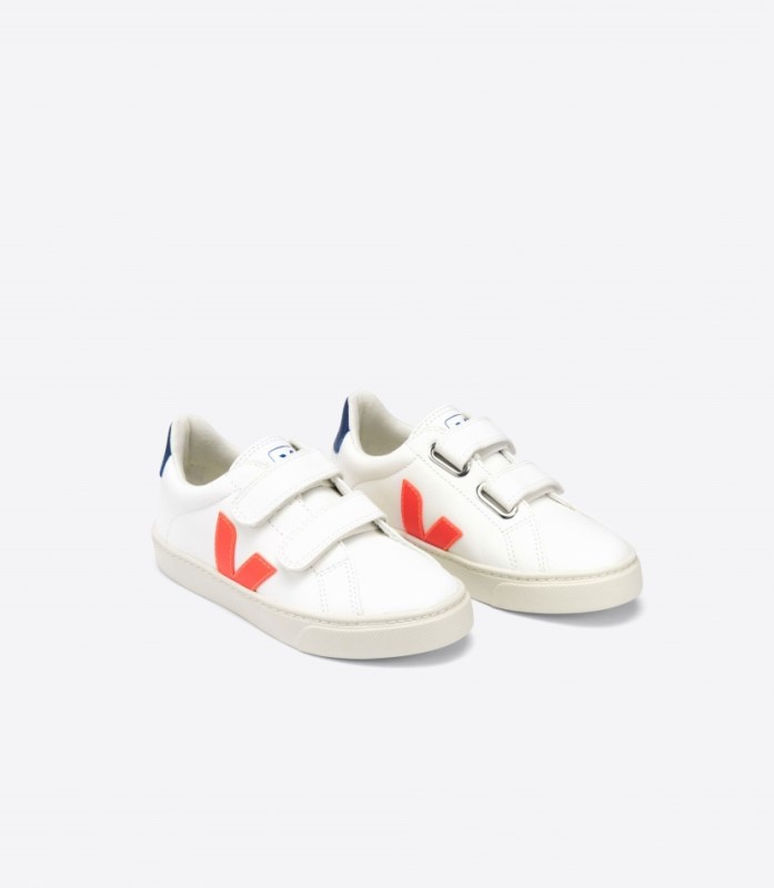 Veja Esplar Chromefree Leather White Orange Fluo Cobalt Australia