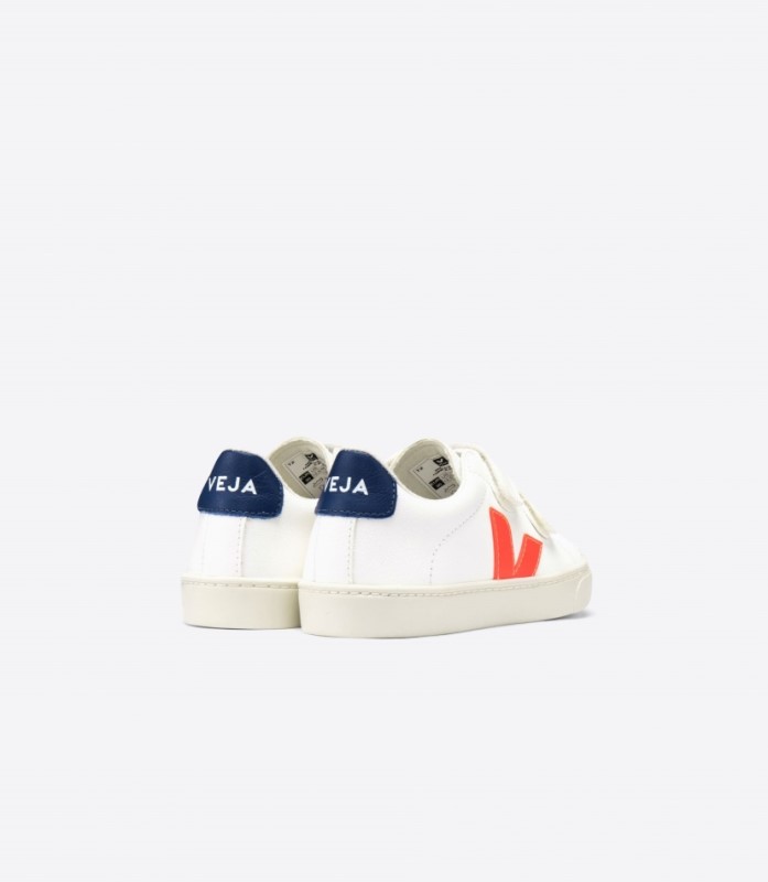 Veja Esplar Chromefree Leather White Orange Fluo Cobalt Australia