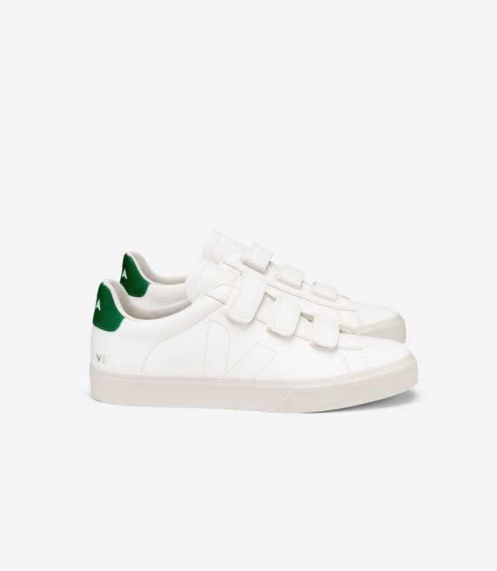 Veja Recife Chromefree Leather White Emeraude Australia