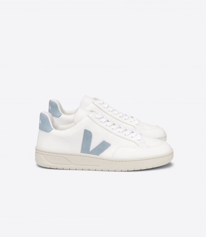 Veja V-12 Leather White Steel Australia