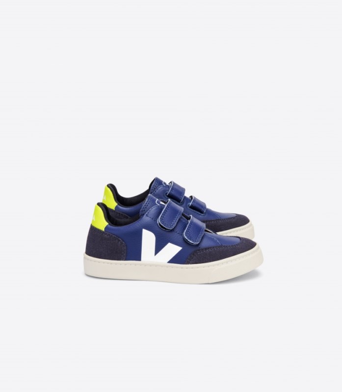 Veja V-12 Chromefree Leather Cobalt White Jaune Fluo Australia