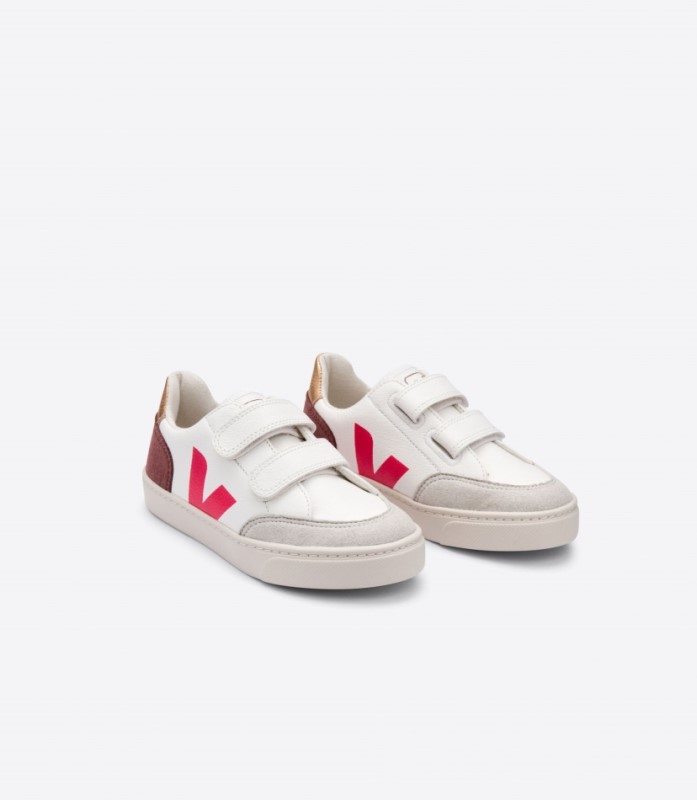 Veja V-12 Chromefree Leather White Multico Dried Petal Australia