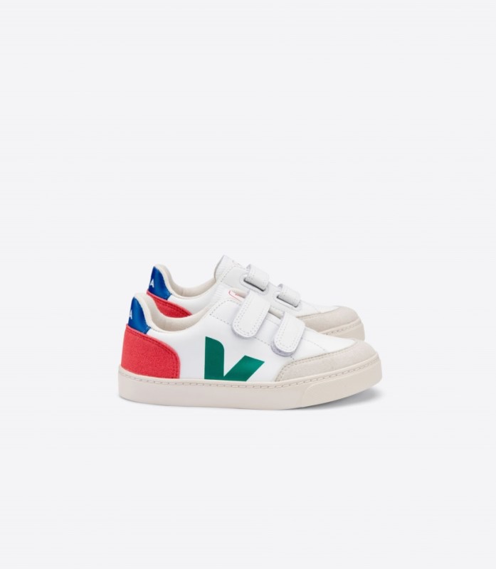 Veja V-12 Leather White Emeraude Pekin Australia