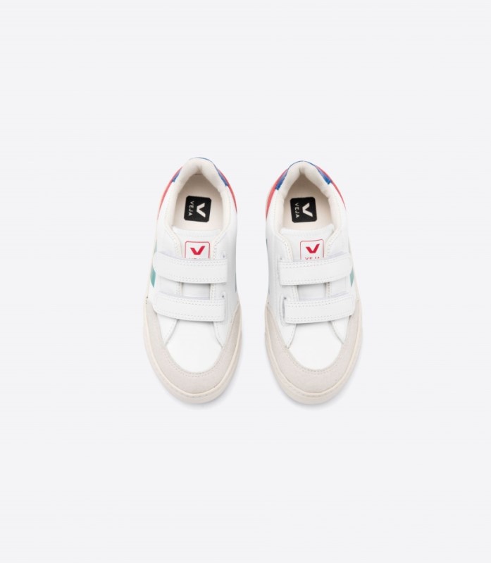 Veja V-12 Leather White Emeraude Pekin Australia