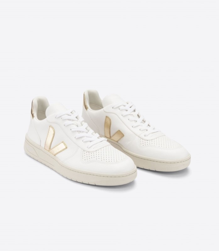 Veja V-10 Chromefree Leather White Platine Australia