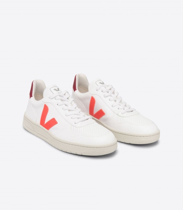 Veja V-10 Cwl White Orange-Fluo Marsala Australia