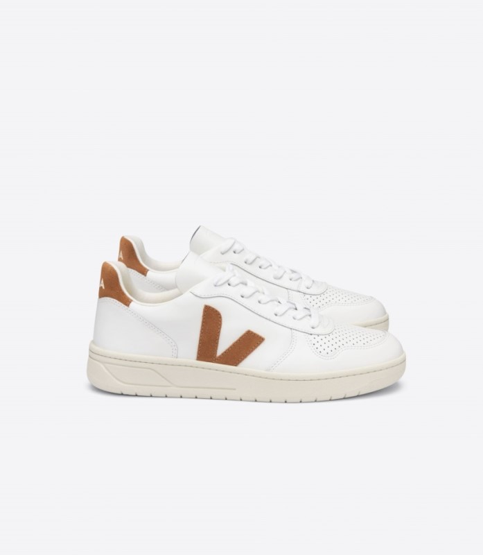 Veja V-10 Leather White Camel Australia