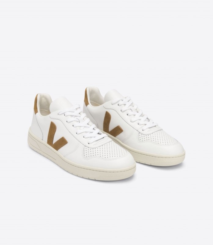 Veja V-10 Leather White Camel Australia