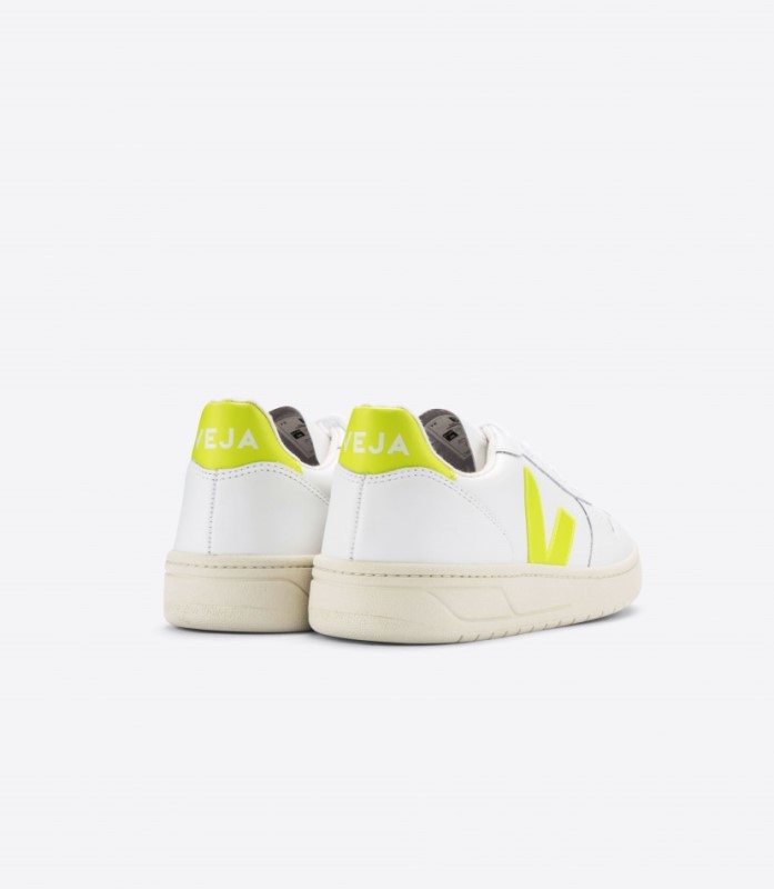 Veja V-10 Leather White Jaune-Fluo Australia