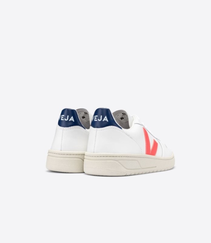Veja V-10 Leather White Orange Fluo Cobalt Australia