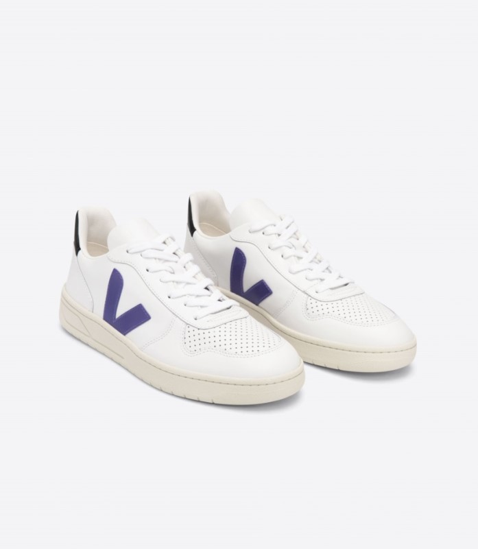 Veja V-10 Leather White Purple Black Australia