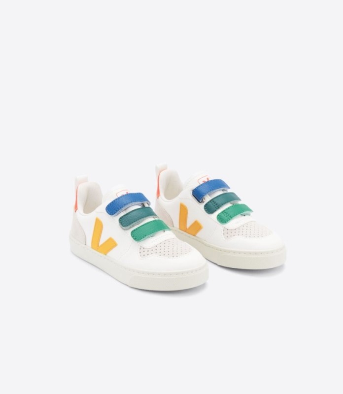 Veja V-10 Chromefree Leather Multico White Ouro Australia