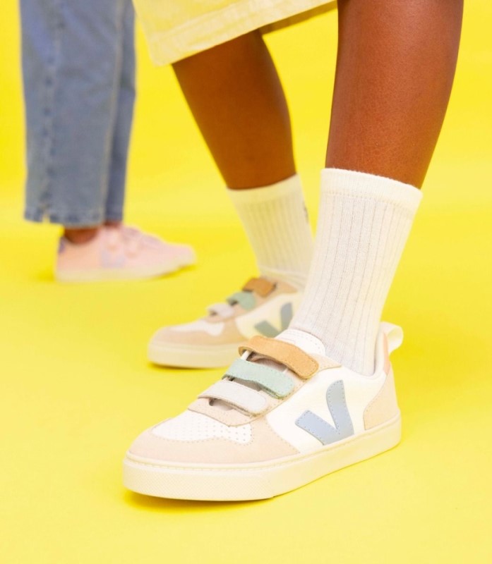 Veja V-10 Chromefree Multico White Blue Australia