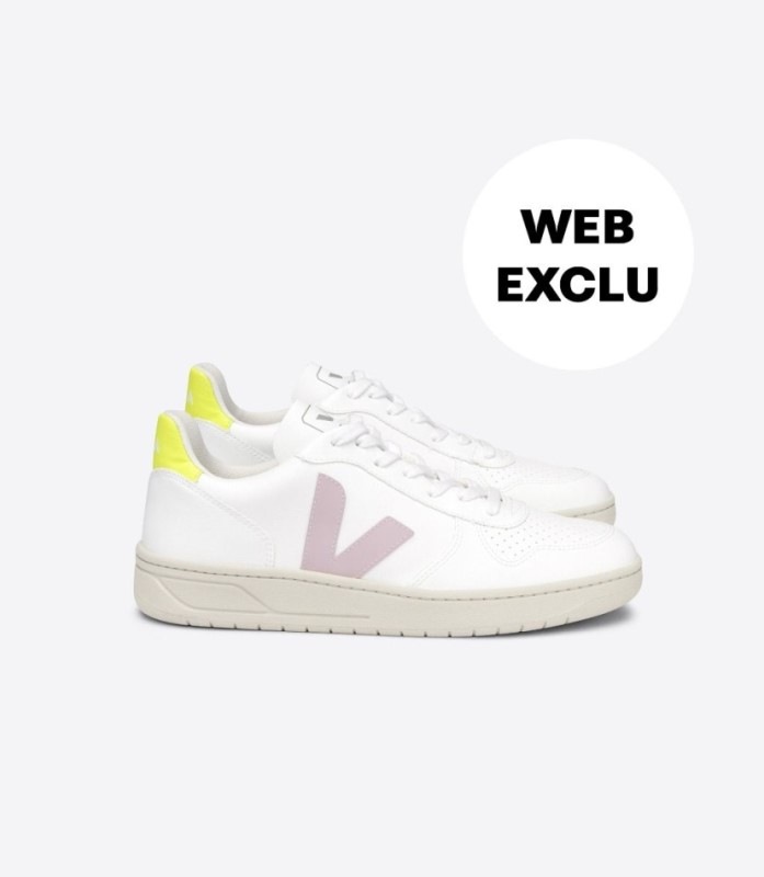 Veja V-10 Cwl White Parme Jaune-Fluo Australia